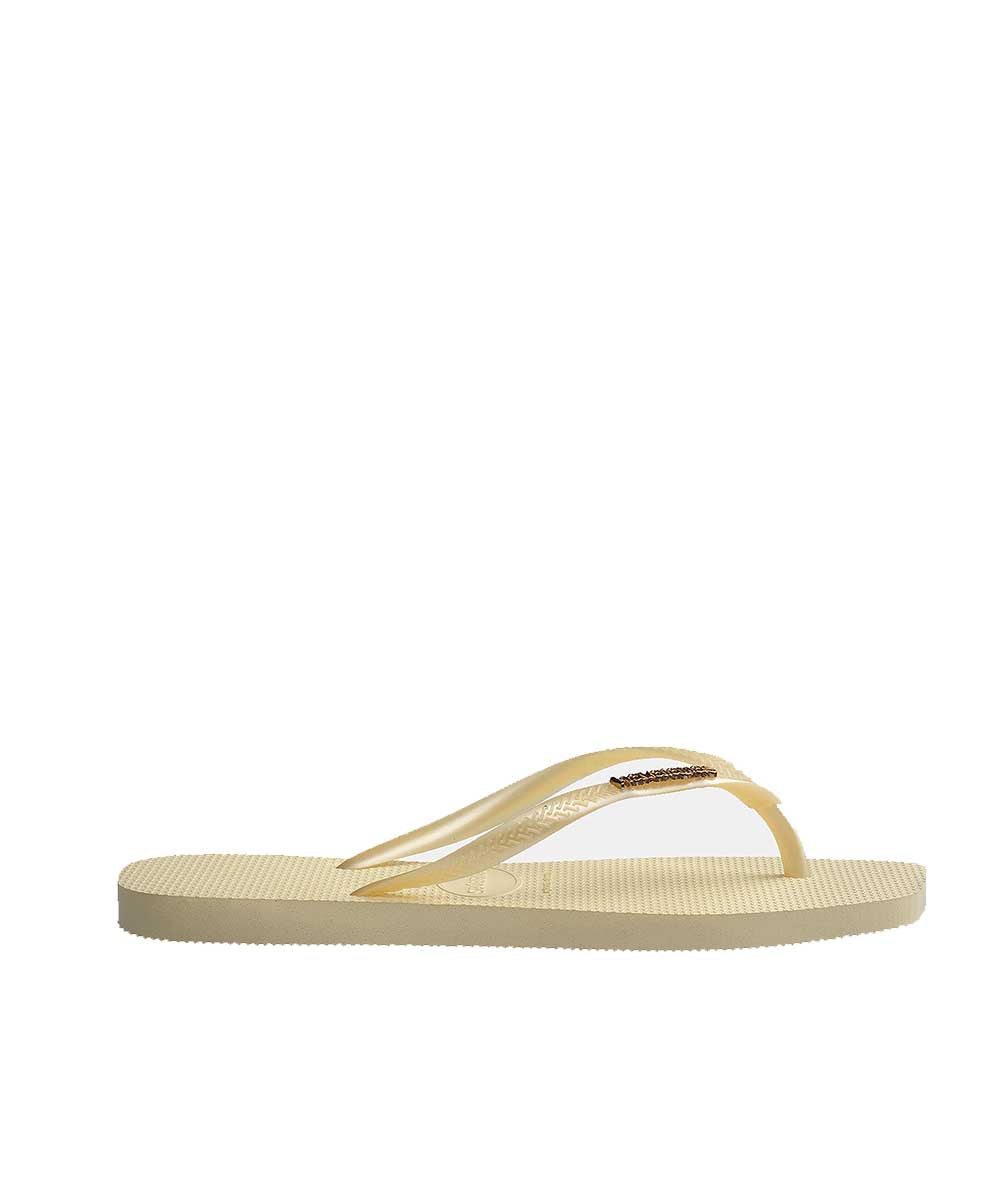 Havaianas Women's Slim Square Metalic Logo Thongs